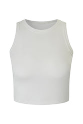 Becky Ribbed Tank - White